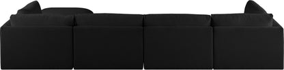 Gibson Black Polyester Fabric Modular Sectional Sec5A