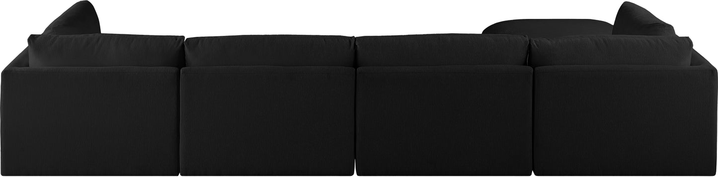 gibson black polyester fabric modular sectional sec5a