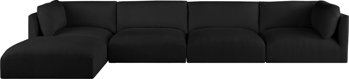 gibson black polyester fabric modular sectional sec5a