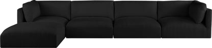 Gibson Black Polyester Fabric Modular Sectional Sec5A