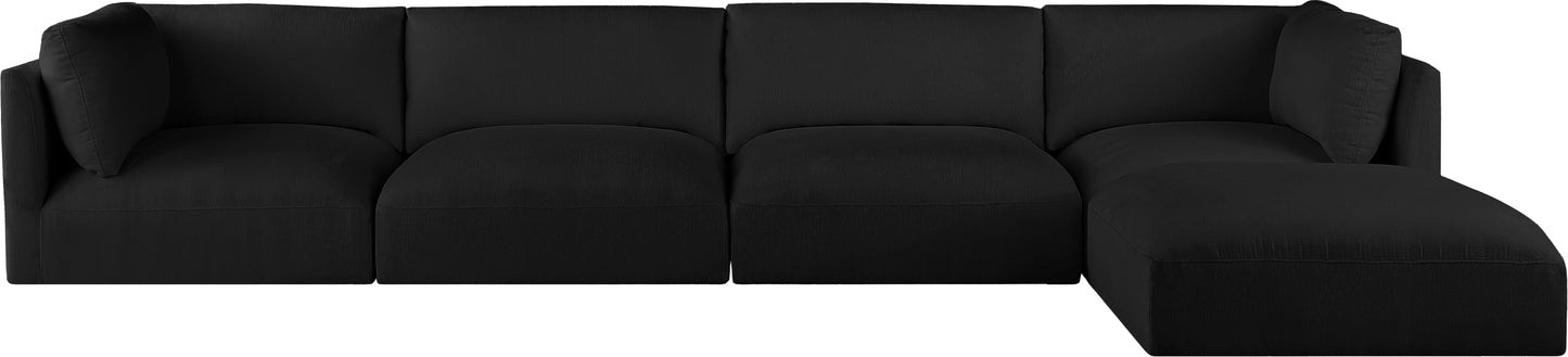 gibson black polyester fabric modular sectional sec5a