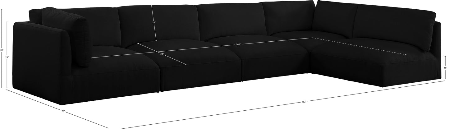 gibson black polyester fabric modular sectional sec5b