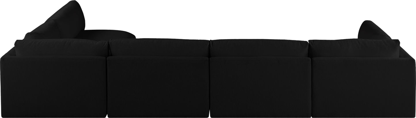 gibson black polyester fabric modular sectional sec5b