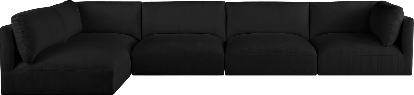 gibson black polyester fabric modular sectional sec5b