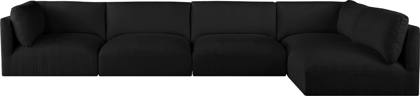 gibson black polyester fabric modular sectional sec5b