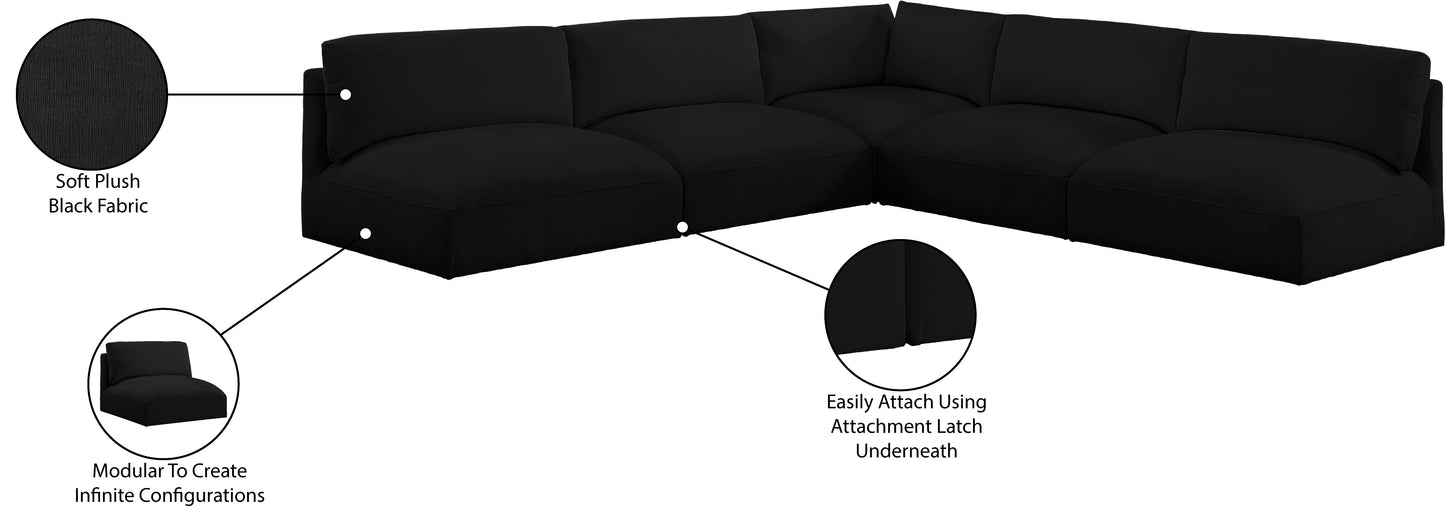 gibson black polyester fabric modular sectional sec5c