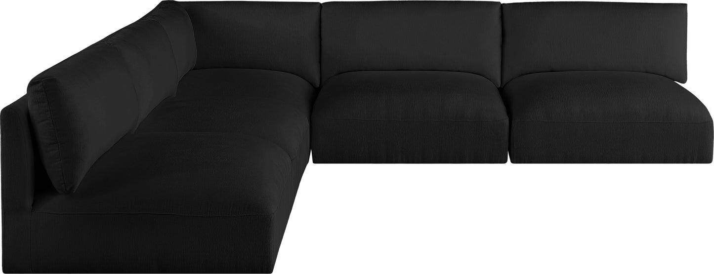 gibson black polyester fabric modular sectional sec5c