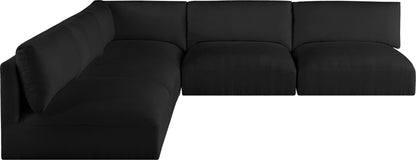 Gibson Black Polyester Fabric Modular Sectional Sec5C