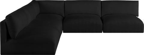 Gibson Black Polyester Fabric Modular Sectional Sec5D