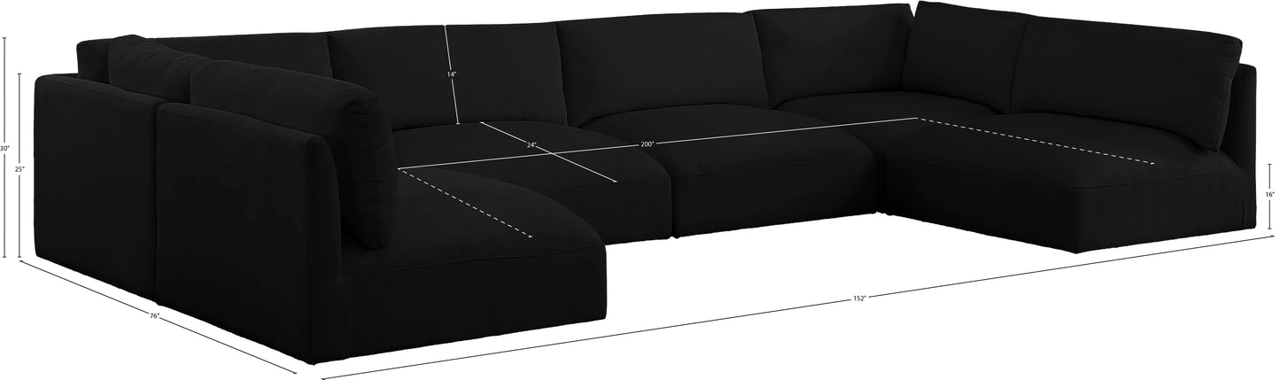 gibson black polyester fabric modular sectional sec6a