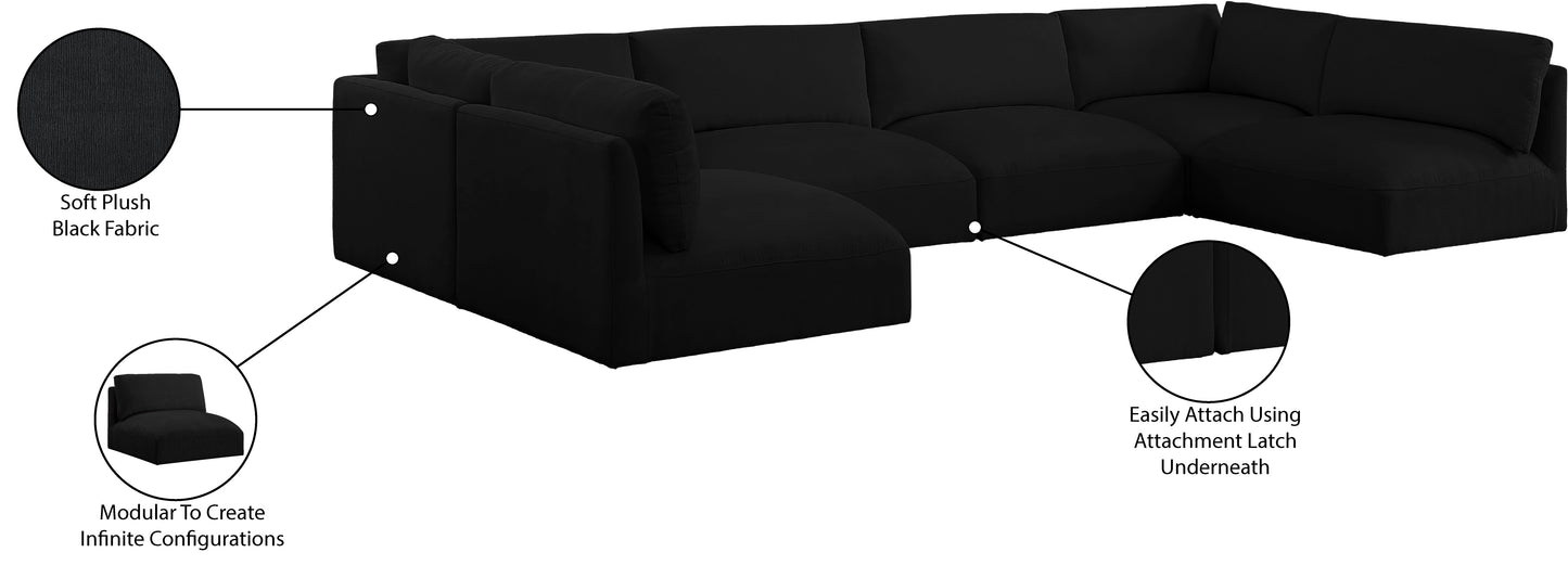 gibson black polyester fabric modular sectional sec6a