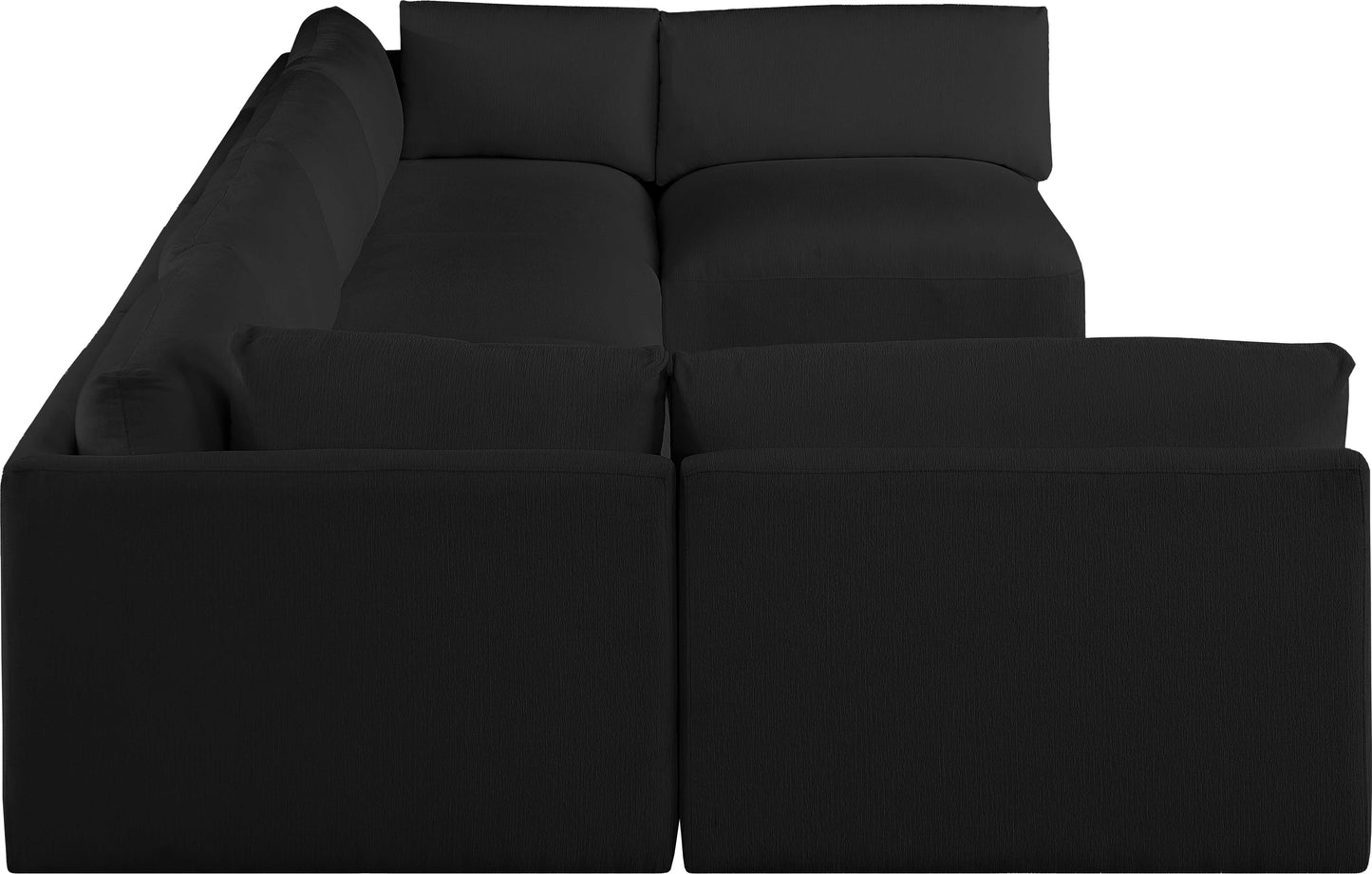 gibson black polyester fabric modular sectional sec6a