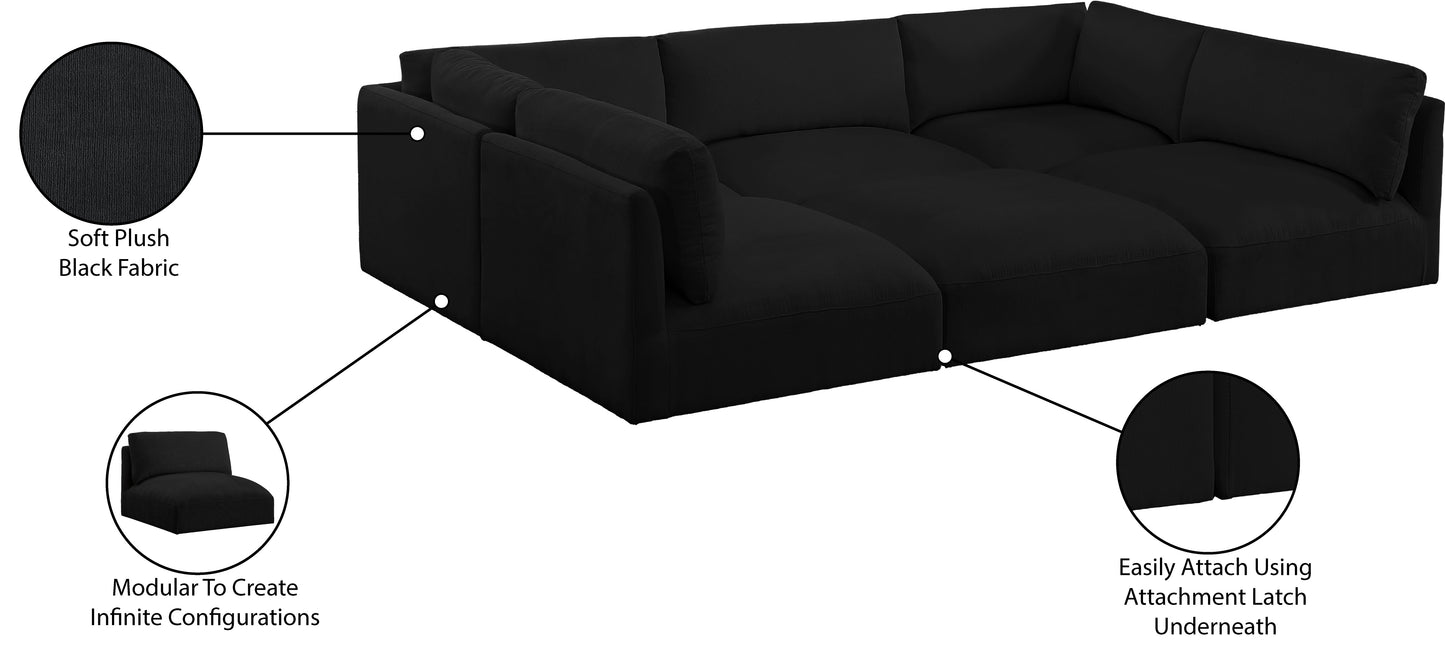 gibson black polyester fabric modular sectional sec6b