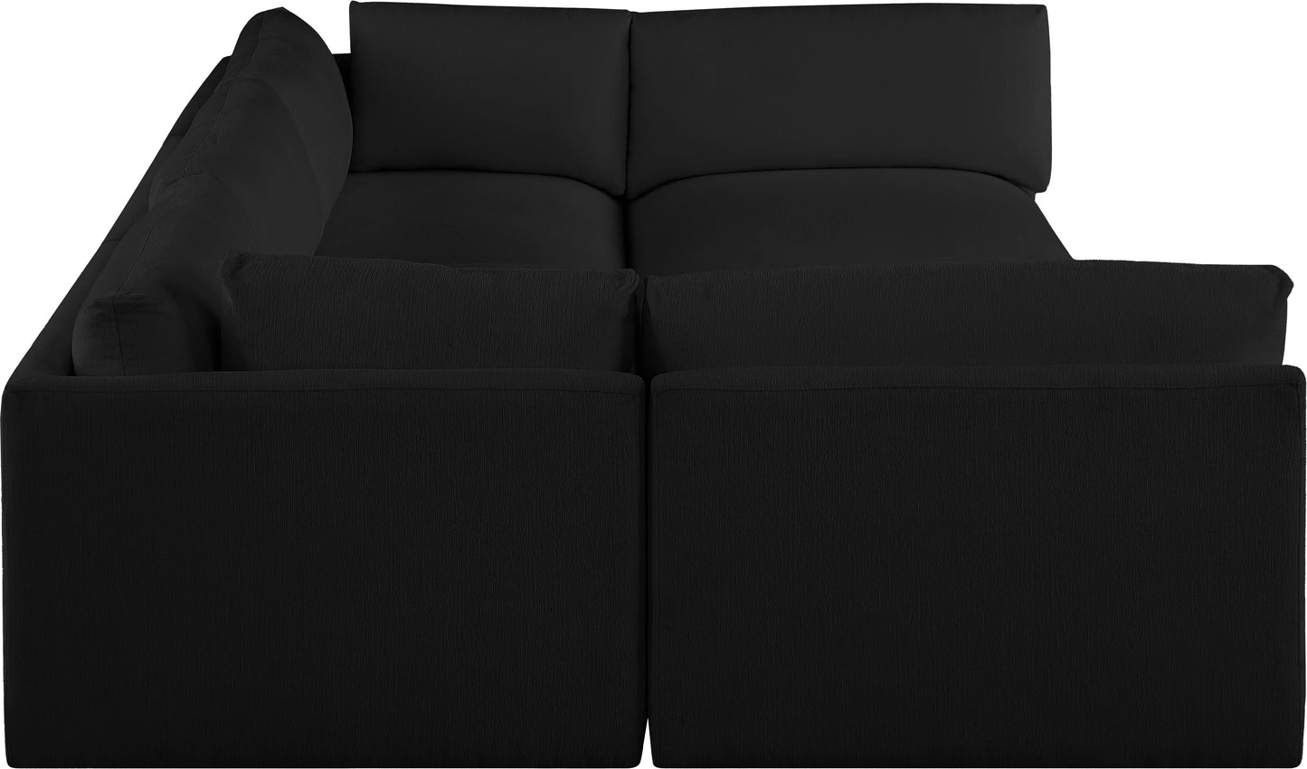 gibson black polyester fabric modular sectional sec6b