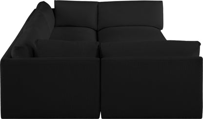 Gibson Black Polyester Fabric Modular Sectional Sec6B