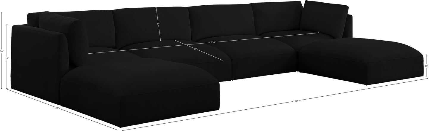 gibson black polyester fabric modular sectional sec6c