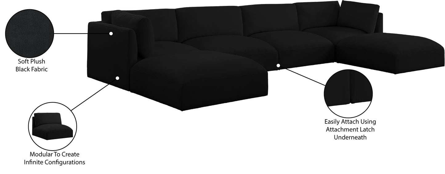 gibson black polyester fabric modular sectional sec6c