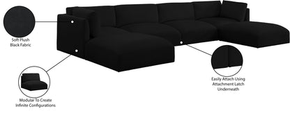 Gibson Black Polyester Fabric Modular Sectional Sec6C