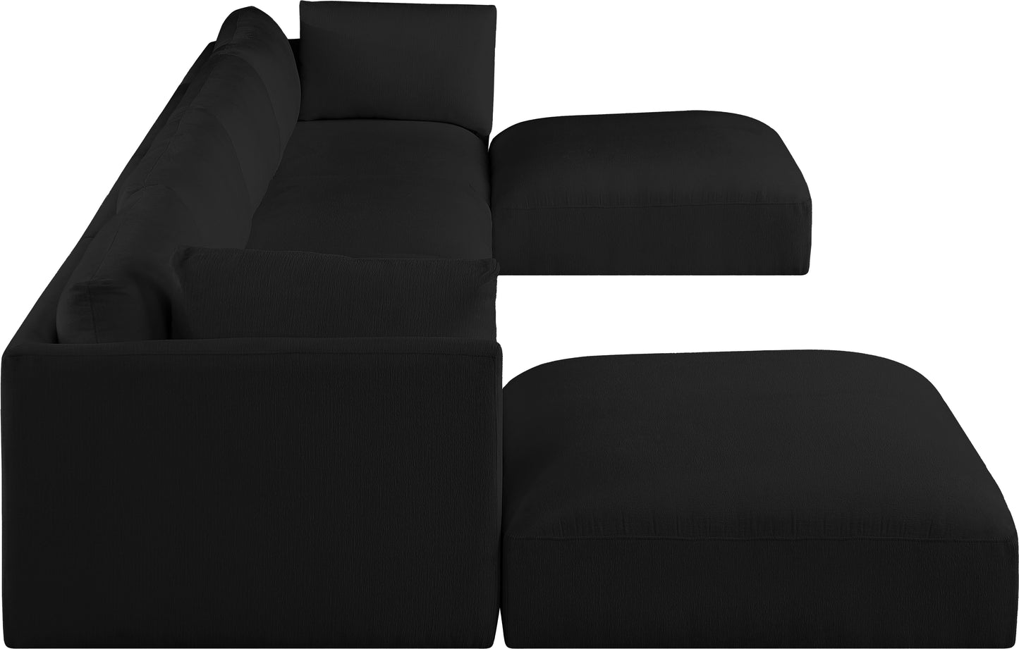 gibson black polyester fabric modular sectional sec6c