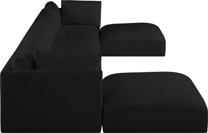 Gibson Black Polyester Fabric Modular Sectional Sec6C