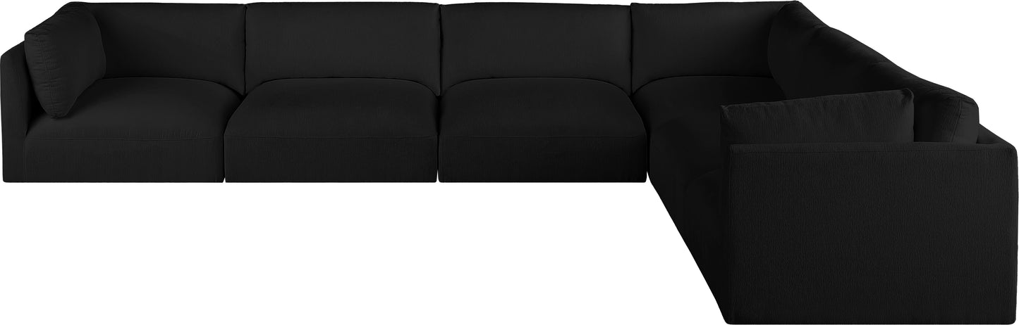 gibson black polyester fabric modular sectional sec6d