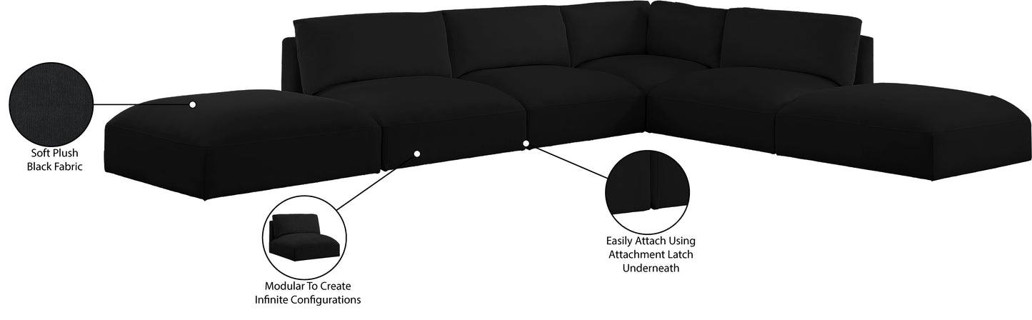 gibson black polyester fabric modular sectional sec6e