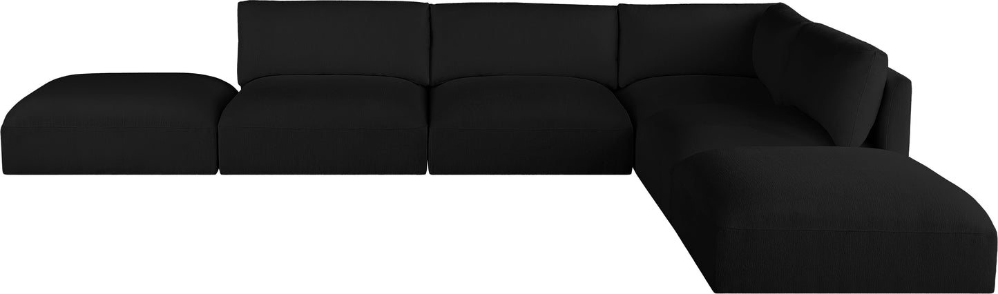 gibson black polyester fabric modular sectional sec6e