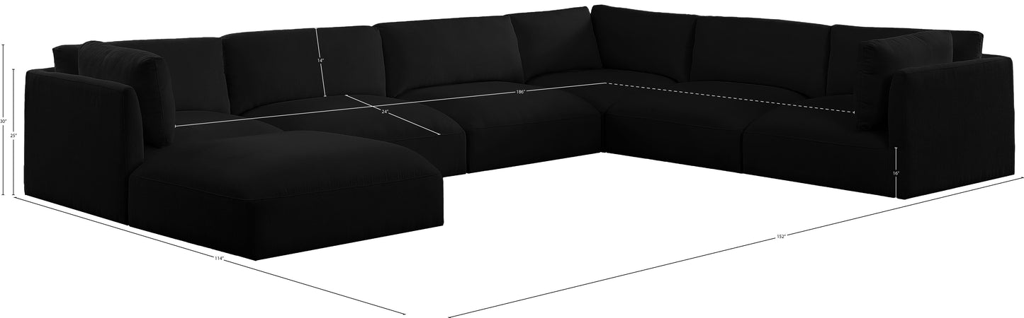 gibson black polyester fabric modular sectional sec7a