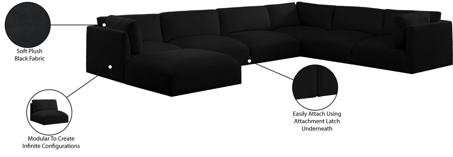 gibson black polyester fabric modular sectional sec7a