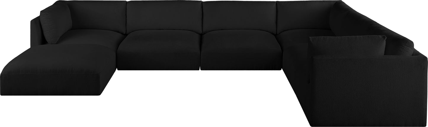 gibson black polyester fabric modular sectional sec7a