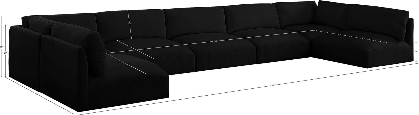 gibson black polyester fabric modular sectional sec7b