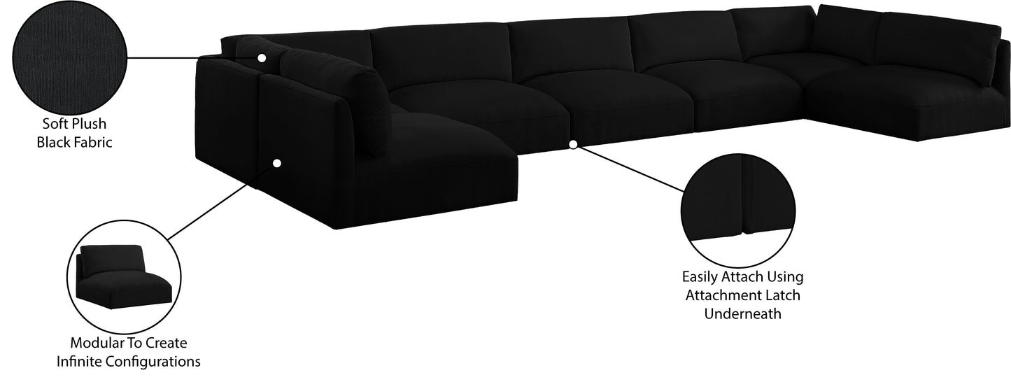 gibson black polyester fabric modular sectional sec7b