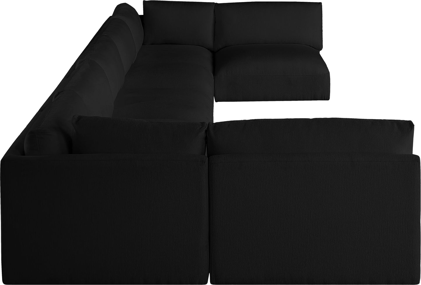 gibson black polyester fabric modular sectional sec7b