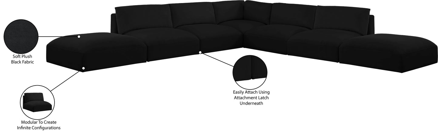 gibson black polyester fabric modular sectional sec7c