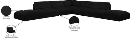 Gibson Black Polyester Fabric Modular Sectional Sec7C