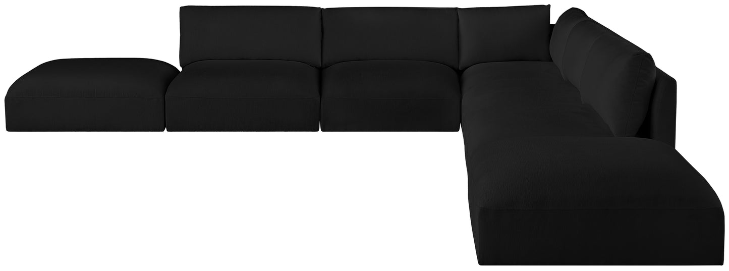 gibson black polyester fabric modular sectional sec7c