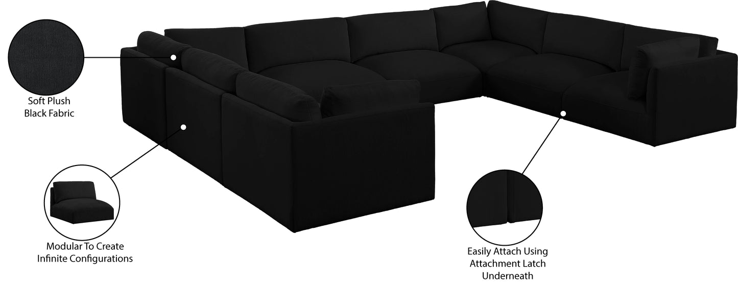 gibson black polyester fabric modular sectional sec8a