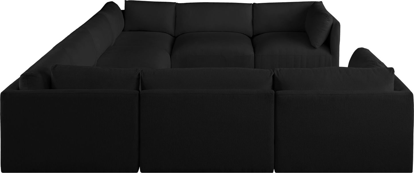 gibson black polyester fabric modular sectional sec8a