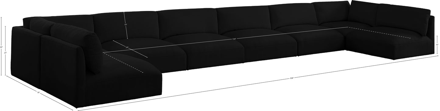 gibson black polyester fabric modular sectional sec8b