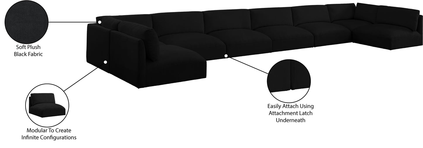 gibson black polyester fabric modular sectional sec8b