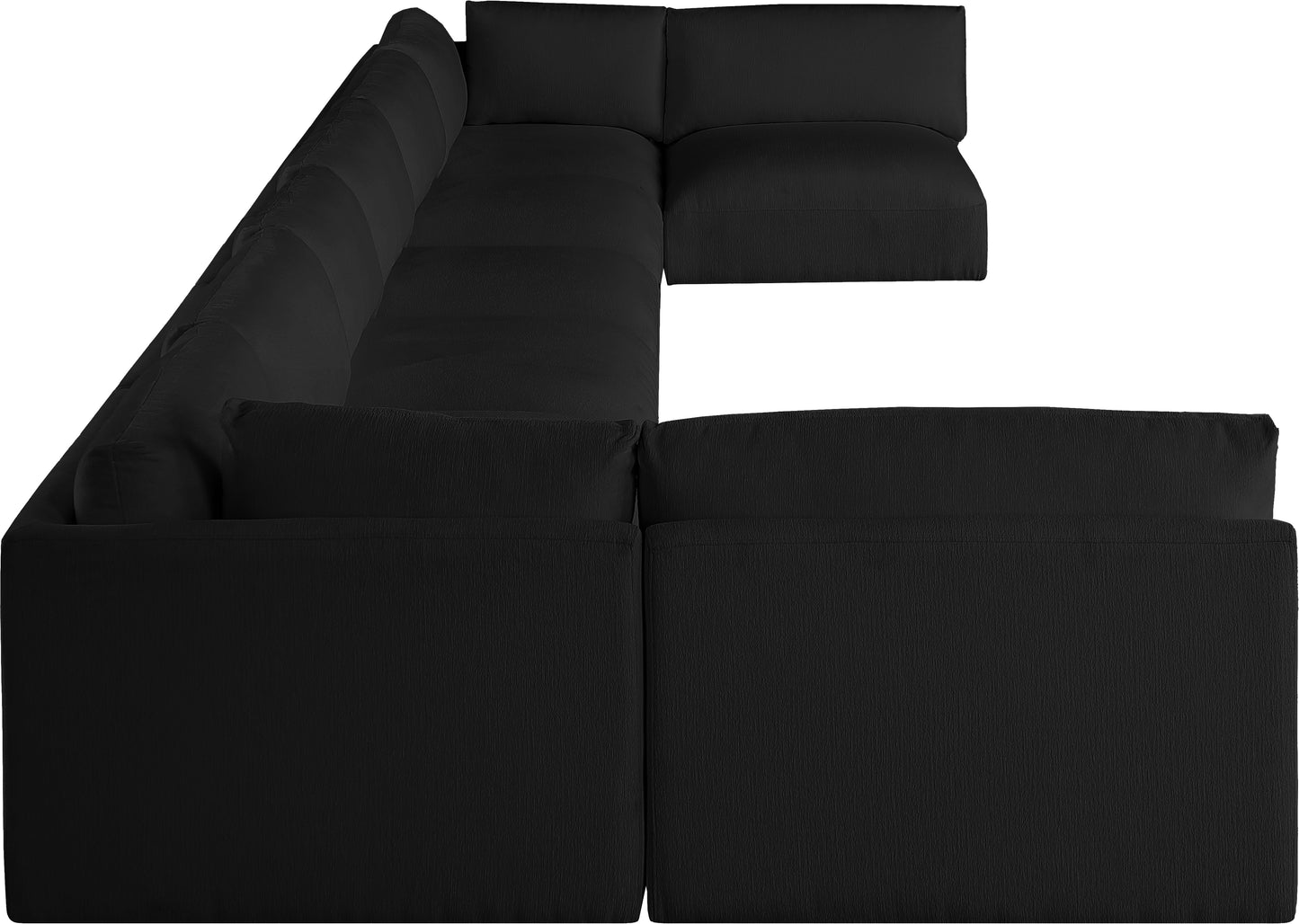 gibson black polyester fabric modular sectional sec8b