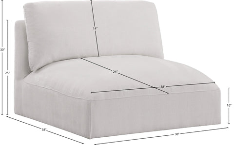 Gibson Cream Polyester Fabric Armless Armless