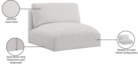 Gibson Cream Polyester Fabric Armless Armless