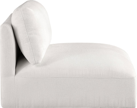 Gibson Cream Polyester Fabric Armless Armless