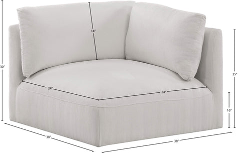 Gibson Cream Polyester Fabric Corner Corner