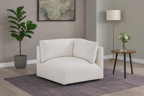Hadley Cream Fabric Upholstered Corner Chair, 1 Piece