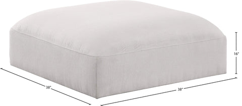 Gibson Cream Polyester Fabric Ottoman Ott