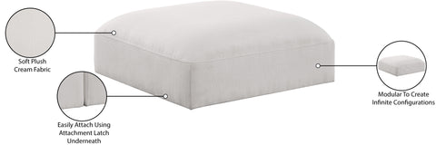 Gibson Cream Polyester Fabric Ottoman Ott