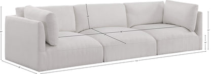 Gibson Cream Polyester Fabric Modular Sofa S114B