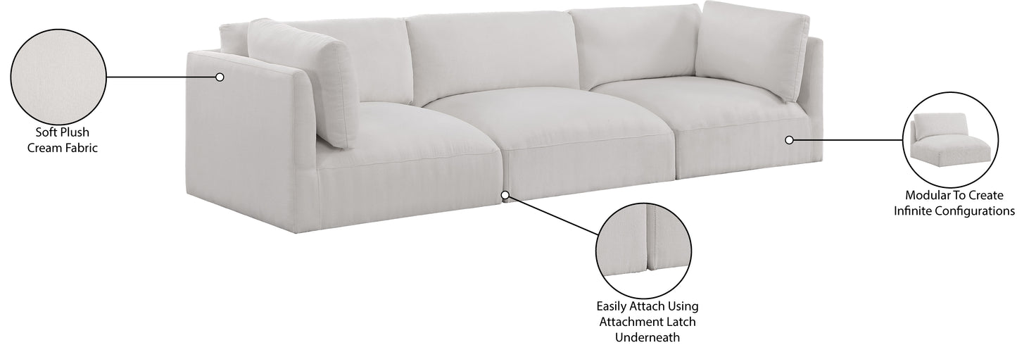 gibson cream polyester fabric modular sofa s114b